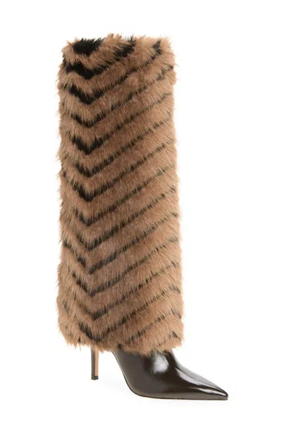 Steve Madden Icon Faux Fur Knee High Boot In Brown
