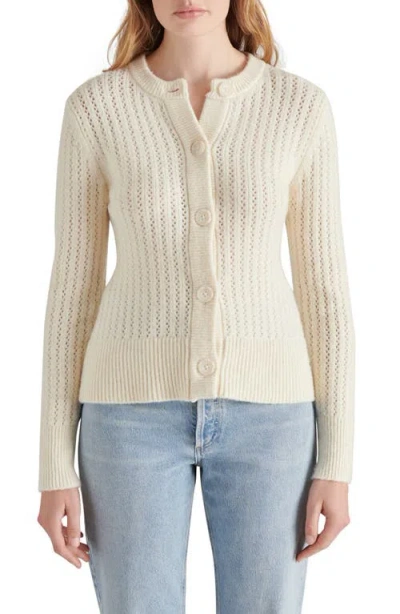 Steve Madden Illiana Open Stitch Cardigan In Cream