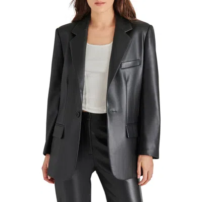 Steve Madden Imaan Faux Leather Blazer In Black