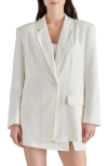 Steve Madden Payton Linen Blend Blazer In Ivory