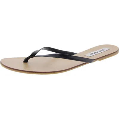 Steve Madden Image Womens Solid Leather Flip-flops In Black