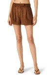 Steve Madden Imelda Faux Suede Shorts In Brown