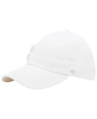 Steve Madden Imitation Pearls And Lover Girls Baseball Cap In White