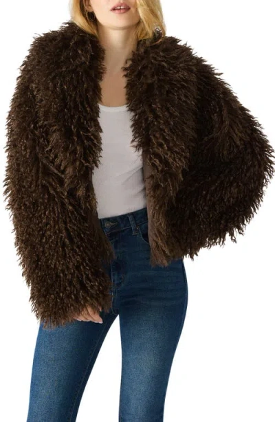 Steve Madden Inaya Faux Fur Jacket In Brown