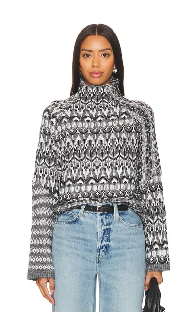 Steve Madden Indie Funnel Neck Sweater In Charcoal Grey