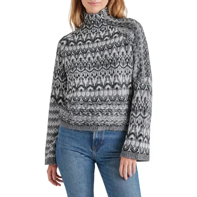 Steve Madden Indie Funnel Neck Sweater In Charcoal Grey
