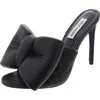 Steve Madden Indulge Womens Bow Leather Slide In Black