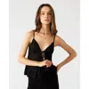 Steve Madden Indy Crystal Detail Mesh Camisole In Black