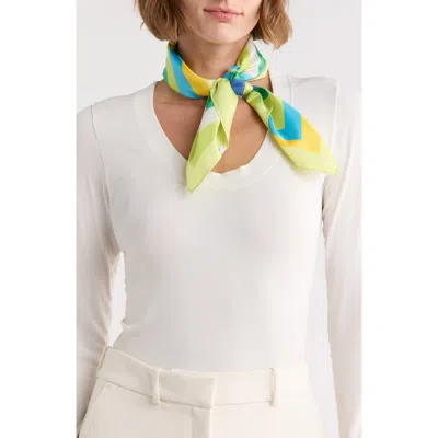 Steve Madden Intersecting Stripe Square Scarf In Green