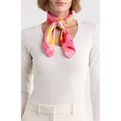 Steve Madden Intersecting Stripe Square Scarf In Pink
