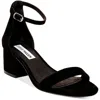 Steve Madden Ireneew Womens Suede Ankle Strap Heel Sandals In Black