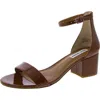 Steve Madden Irenee Womens Faux Leather Ankle Strap Heels In Brown