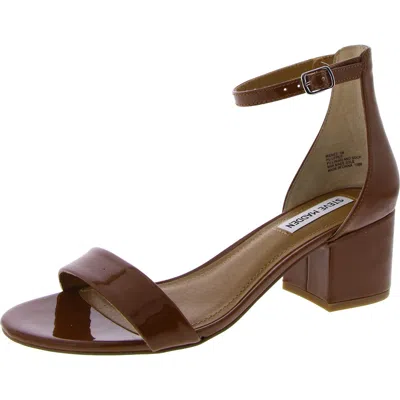 Steve Madden Irenee Womens Faux Leather Ankle Strap Heels In Multi