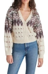 Steve Madden Irisa Fair Isle Cardigan In Neutral