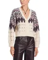 Steve Madden Irisa Fair Isle Cardigan In Cream
