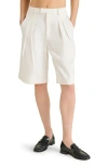 Steve Madden Ivana Pleated Bermuda Shorts In White