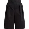 Steve Madden Ivana Pleated Front Cotton Shorts In Black