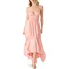 Steve Madden Jackie Asymmetric Midi Dress In Pink