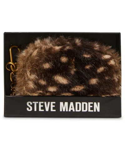 Steve Madden Jadez Faux Fur Zipper Coin Purse In Deer Faux Fur