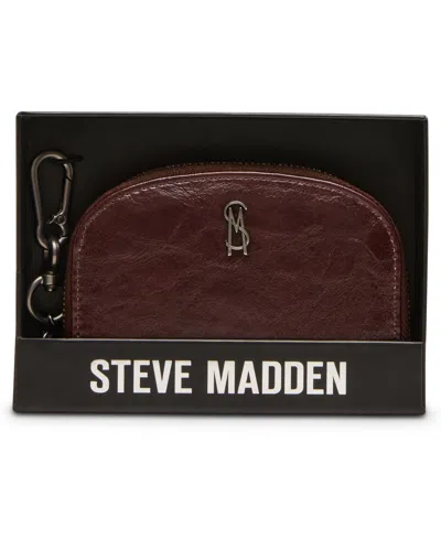 Steve Madden Jadez Faux Leather Coin Purse With Zipper Closure And Key Chain In Wine