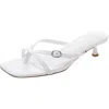 Steve Madden Jana Womens Strappy Faux Leather Mule Sandals In White