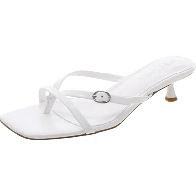 Steve Madden Jana Womens Strappy Faux Leather Mule Sandals In White