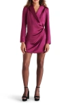 STEVE MADDEN JASPER LONG SLEEVE SATIN BLAZER MINIDRESS