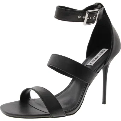 Steve Madden Jelena Womens Buckle Leather Ankle Strap In Black