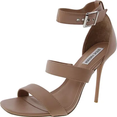 Steve Madden Jelena Womens Buckle Leather Ankle Strap In Brown