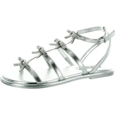 Steve Madden Jemmy Womens Rhineston Ankle Strap In Silver