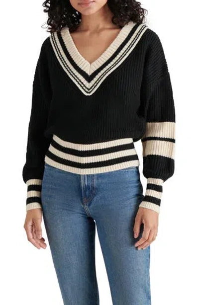 STEVE MADDEN STEVE MADDEN JEN STRIPE TRIM SWEATER