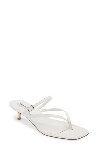 Steve Madden Jessa Kitten Heel Flip Flop In White Leather