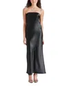 Steve Madden Jessamine Strapless Stretch Satin Dress In Black