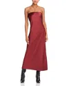 Steve Madden Jessamine Strapless Stretch Satin Dress In Spiced Apple