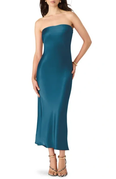 STEVE MADDEN STEVE MADDEN JESSAMINE STRAPLESS STRETCH SATIN DRESS