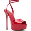 Steve Madden Jezzica Ankle Strap Platform Sandal In Red