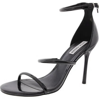 Steve Madden Jinx Womens Buckle Patent Ankle Strap In Black