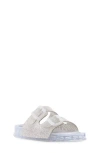 Steve Madden Jlolli Glitter Rainbow Jelly Sandal In Silver