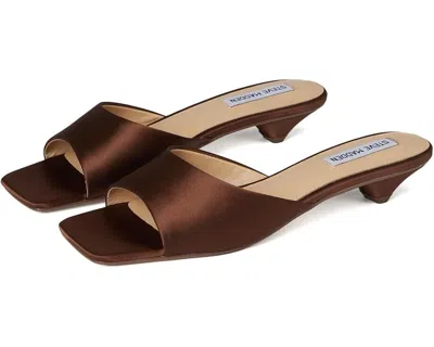 Steve Madden Joanie Sandals Women's Us 9.5 Brown Square Toe Kitten Heel Khd1491