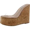 Steve Madden Joanne Womens Cork Wedge Sandals In Multi