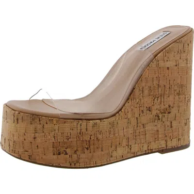 Steve Madden Joanne Womens Cork Wedge Sandals In Multi