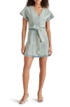 Steve Madden Joelle Belted Denim Minidress In Blue