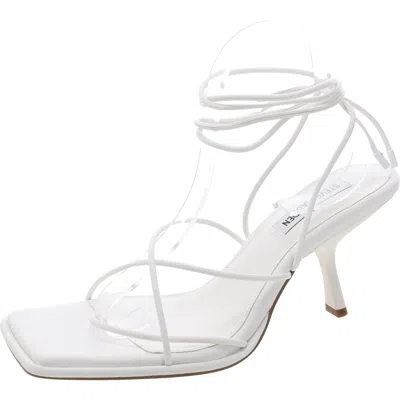 Steve Madden Jolene Womens Strappy Leather Ankle Strap In White