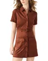 Steve Madden Joliana Faux Suede Mini Shirtdress In Purple