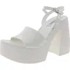 Steve Madden Jordana Womens Buckle Patent Leather Platform Sandals In Multi