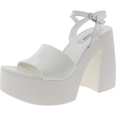 Steve Madden Jordana Womens Buckle Patent Leather Platform Sandals In Multi