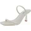 Steve Madden Joy Womens Embossed Leather Heels In White