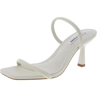 Steve Madden Joy Womens Embossed Leather Heels In White