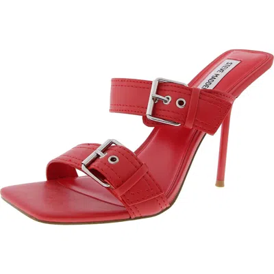 Steve Madden Joyous Womens Faux Leather Heels In Red