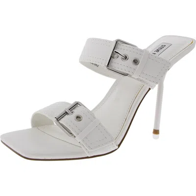 Steve Madden Joyous Womens Faux Leather Heels In White
